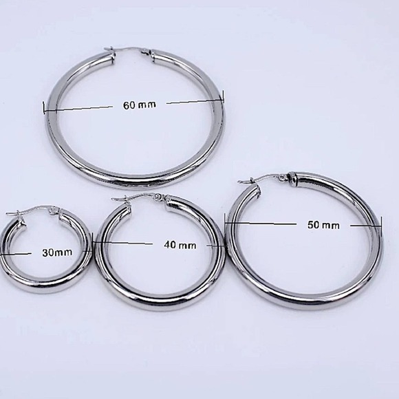 NEW GOLD 40mm HOOP MINIMALIST THICK EARRINGS - Picture 4 of 4